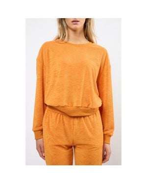 Viens Avec Moi Terry Cloth Sweatshirt - Orange