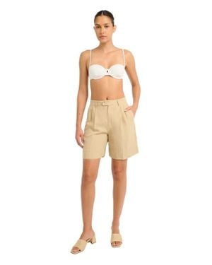 Onia Air Linen Pleated Bermuda Short - Natural