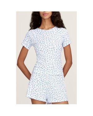 Petite Plume Pima Cotton Pointelle T-Shirt - Blue