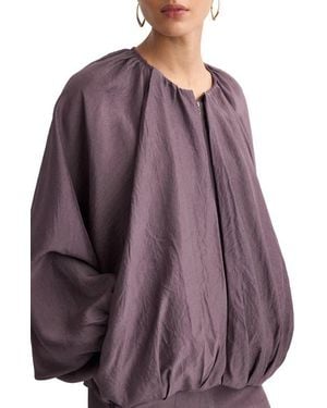 Mango Oversize Bubble Bomber Jacket - Purple