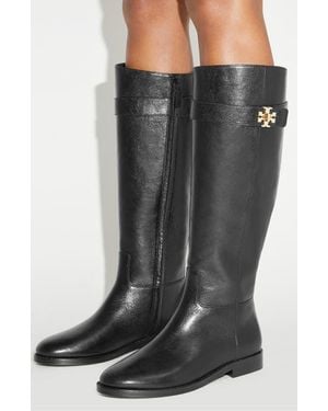 Tory Burch Turnlock Knee High Riding Boot - Gray