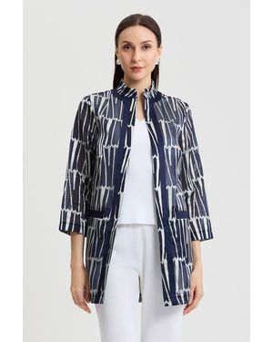 Ming Wang Heritage Novelty Woven Patterned Topper - Blue