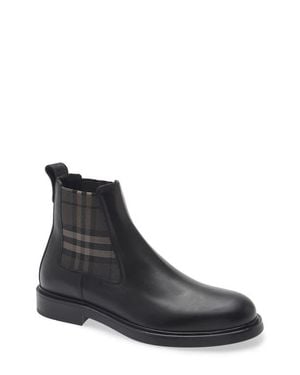Burberry Pembroke Check Chelsea Boot - Black