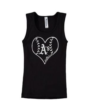 Soft As A Grape Girls Youth Oakland Athletics Cotton Tank Top - Black