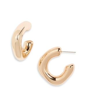 Open Edit Puffy Square Hoop Earrings - Metallic