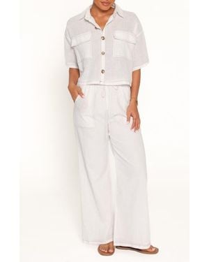 Petal & Pup Jill Cotton Wide Leg Pants - White