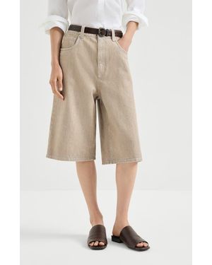 Brunello Cucinelli Denim Bermuda Shorts - Natural