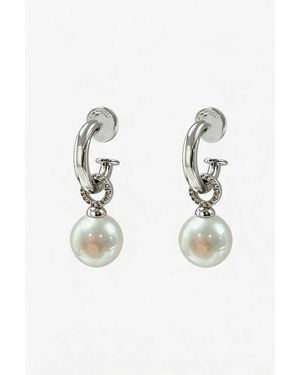 Classicharms Sia Shell Pearl Drop Hoop Earrings - Metallic