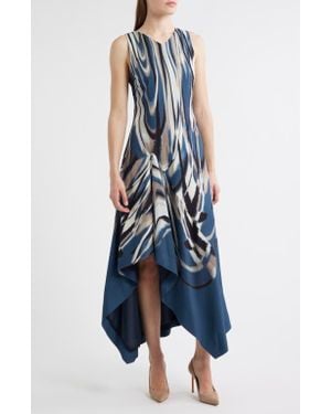 BOSS Donaria Shark Bite Hem Dress - Blue