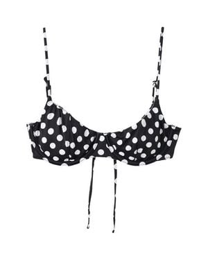 Mango Polka Dot Reversible Underwire Bikini Top - Black