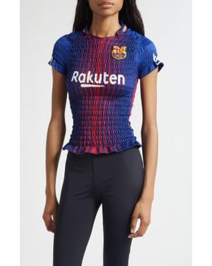 Conner Ives Shirred Soccer Jersey - Blue