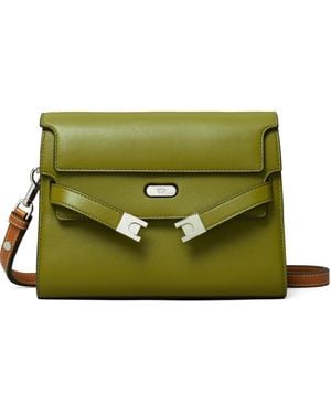 Tory Burch Lee Radziwill Leather Shoulder Bag - Green