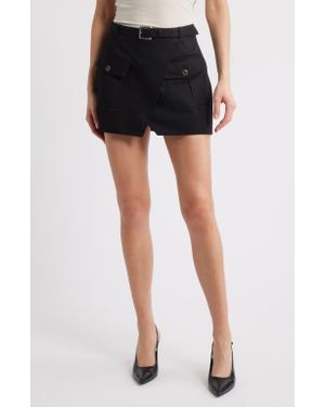 FRAME The Utility Cotton Cargo Miniskirt - Black