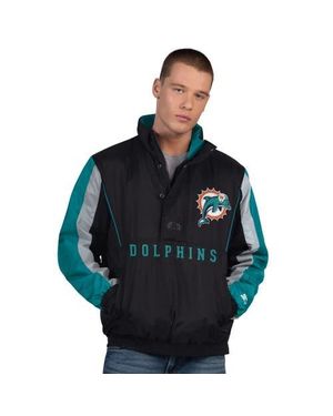 Starter Miami Dolphins Thursday Night Gridiron Vintage Logo Half-Zip Jacket - Black