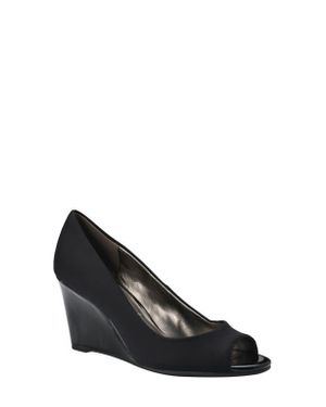 Bandolino Tuff Love Peep Toe Wedge Pump - Black