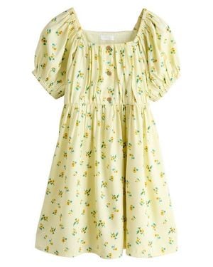 Next Kids' Floral Puff Sleeve Sundress - Yellow
