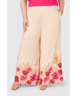 Halogen® Floral Print Wide Leg Pants - Red