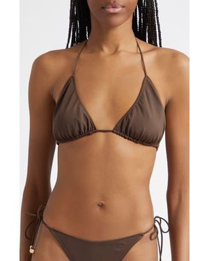 Jacquemus Le Haut De Plage Triangle Bikini Top - Brown