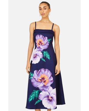 Yumi' Pansy Strappy Midi Dress - White
