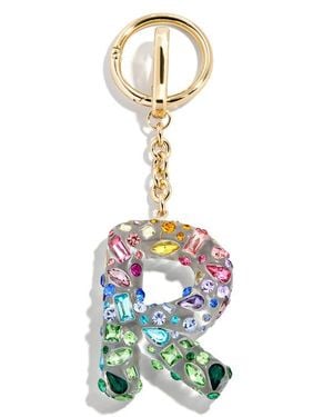 BaubleBar Crystal Initial Key Ring Bag Charm - Blue