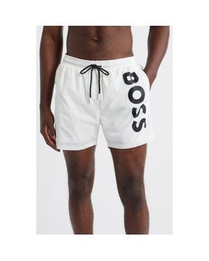BOSS Octopus Swim Trunks - White