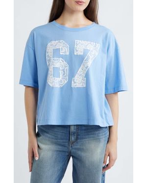 GOLDEN HOUR 67 Lace Graphic T-Shirt - Blue
