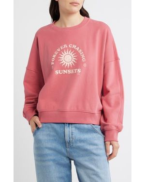BOSS Ever Salsa Club Graphic Cotton Sweatshirt - Red