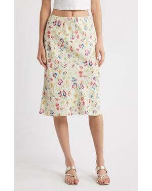Doen Elowette Floral Silk Blend Skirt - Natural