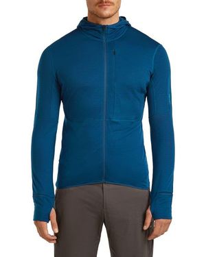 Icebreaker Lyocell & Merino 200 Realfleece Descender Hooded Jacket - Blue