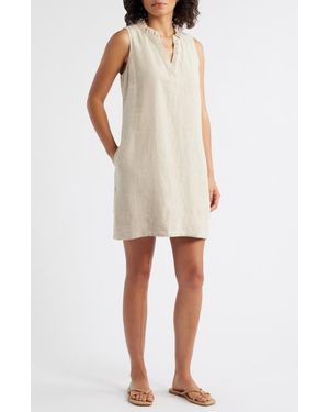 Tommy Bahama Two Palms Double Ruffle Linen Dress - Natural
