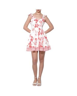 Adelyn Rae Rosa Floral Border Print Tiered Minidress