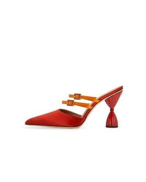 INOLA OJÉN Lolita Pointy Toe Crystal Mule - Red