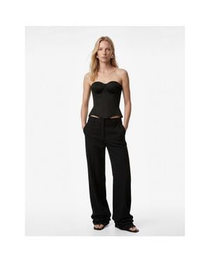 Koton Structured Satin Strapless Corset - Black