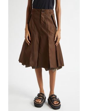 Sacai Nylon Twill Skirt - Brown