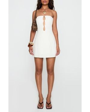 Princess Polly The Motions Strapless Cutout Minidress - White