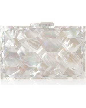 freya rose Genuine Mother-of-Pearl Velvet-Lined Clutch - Natural