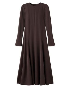 Mango Godet Long Sleeve Maxi Dress - Brown