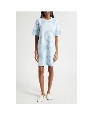 Marimekko Mahdollisuus Unikko Cotton Blend Knit Dress - Blue