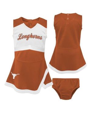 Outerstuff Girls Toddler/ Texas Longhorns Two-Piece Cheer Captain Sweater Dress & Bloomers Set - Brown