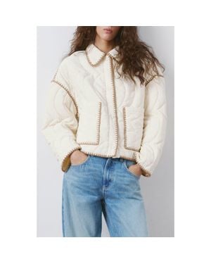 Mango Quilted Jacket - Blue