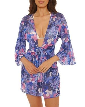 Becca Lanai Mesh Cover-Up Tunic - Blue