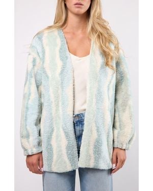 Viens Avec Moi Driftwood High Pile Fleece Jacket - White