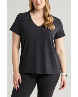 Zella Breathe Active V-Neck Tee - Black