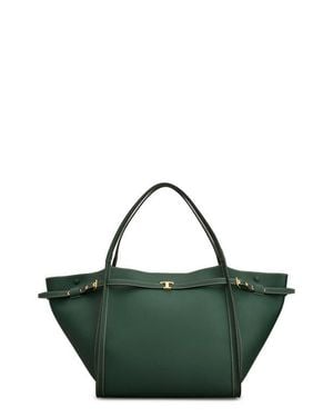 Tod's Medium Leather Shopping Bag - Green