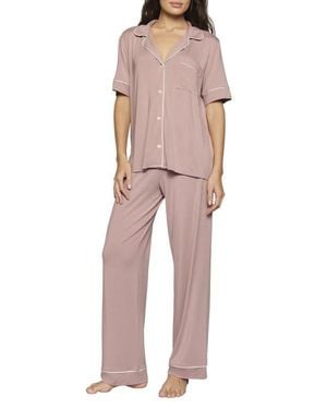 Eberjey Gisele Short Sleeve Pant Pajamas - Natural