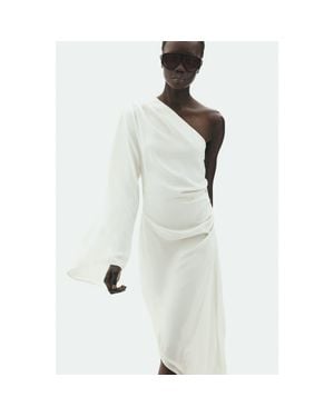 H&M Draped Asymmetric Dress - White