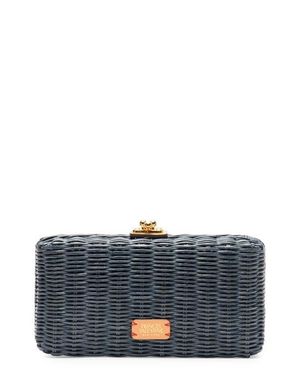 Frances Valentine Pepper Wicker Clutch - Blue