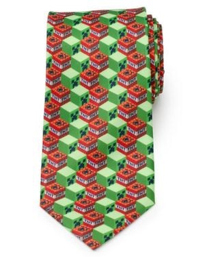 Cufflinks Inc. Minecraft Creeper Tnt Isometric Tie - Green