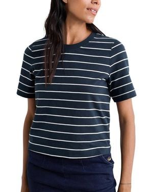 Seasalt Cornwall Copseland Stripe Organic Cotton T-Shirt - Blue