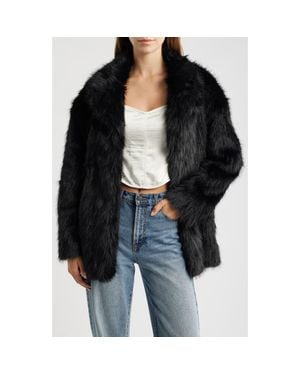 Princess Polly Super Trouper Faux Fur Jacket - Black